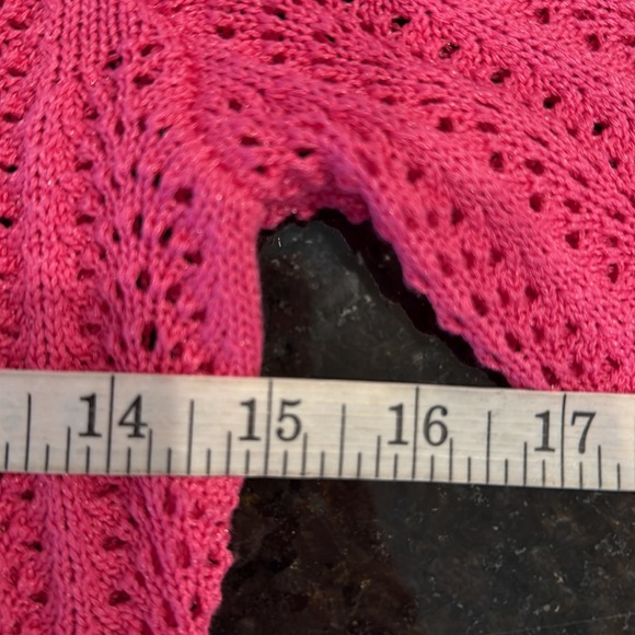 Boston Proper Crochet Surplice A-Line Dress & Slip Shocking Pink Size Small - Picture 11 of 15